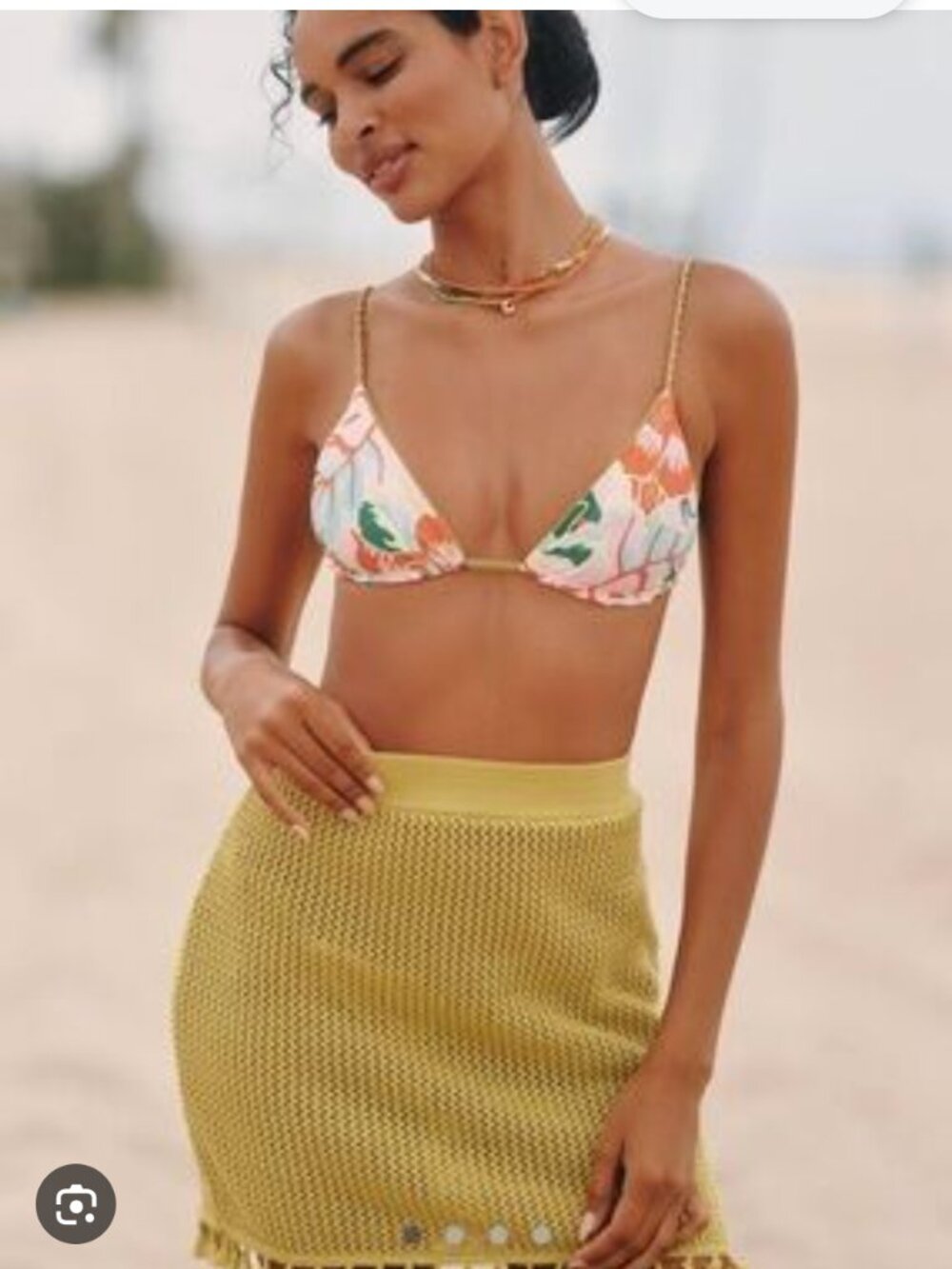 Anthropologie Celandine Crochet Tassel Mini Skirt